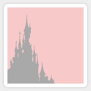 Magic Castle Silhouette Paris Millennial Pink Grey 2 Magnet